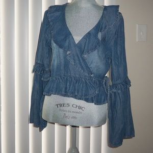 Altar'd State Denim top Size L!! NWT!!